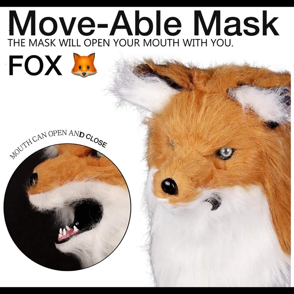 Fox Mask Move-able Halloween 🦊🎃👻 NEW Costume